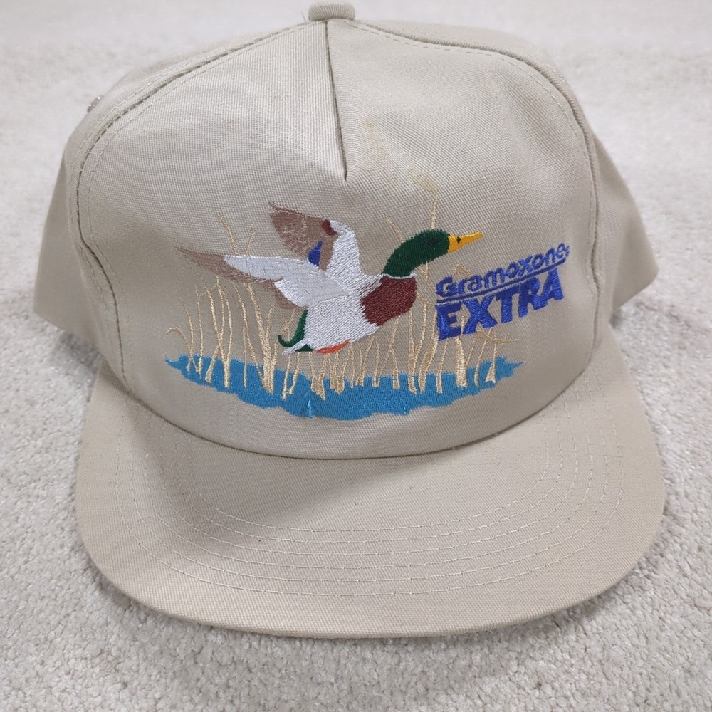 Vintage Gramoxone EXTRA Americas Legend Hat Snapback Farm Cap Duck Wildlife USA